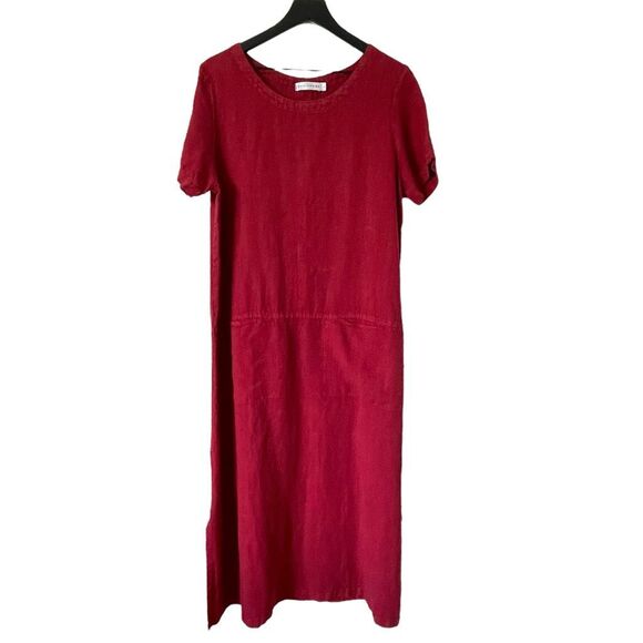 Cut Loose Long Linen Dress Red Size Large - Picture 1 of 9
